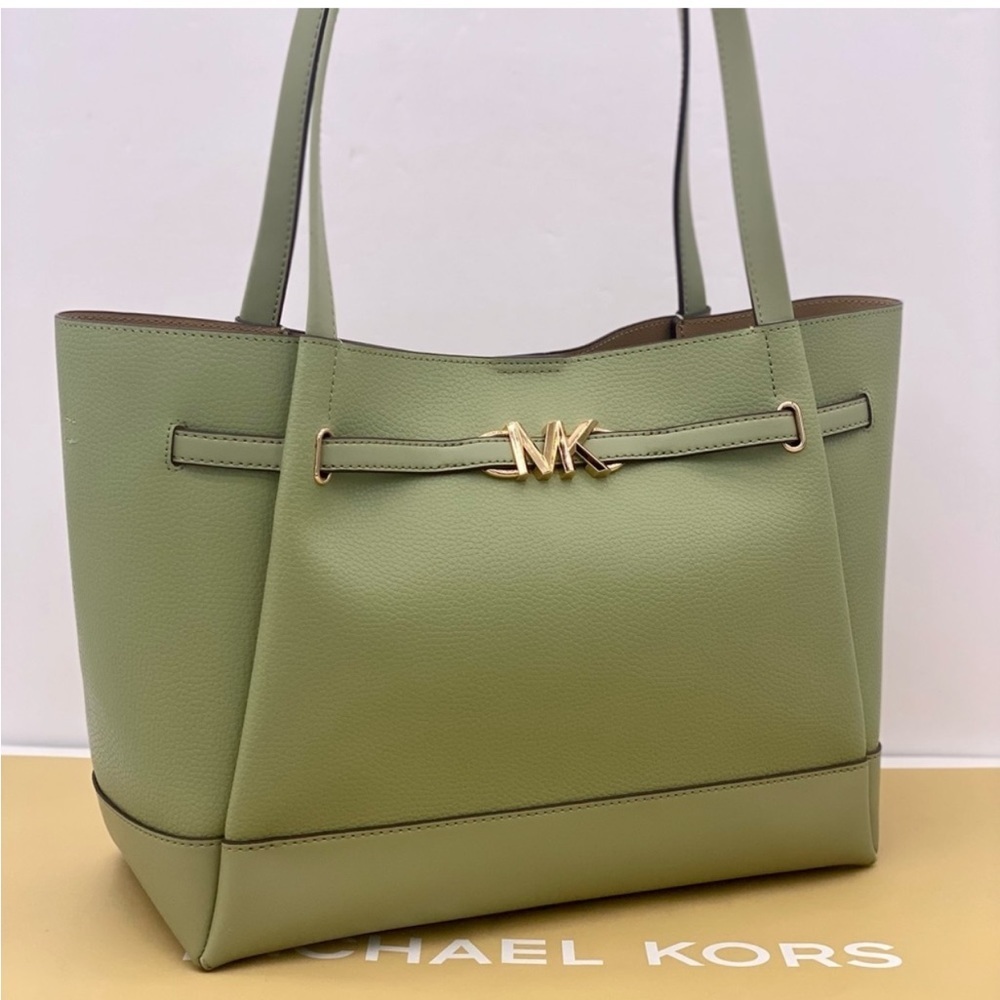 Michael Kors Reed Large Tote Shoulder Bag Light Sage - Picture 7 of 11